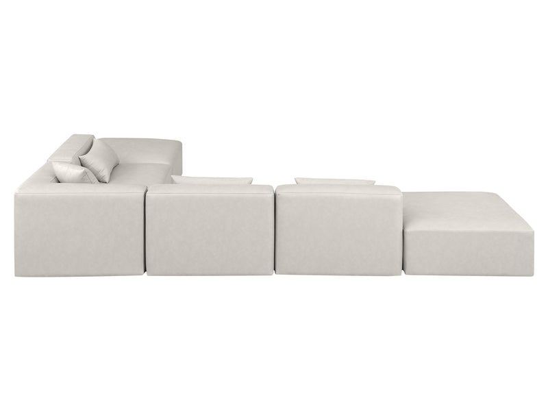 Cube Meri 144" / 108 Wide Vegan Leather Modular L Shape Sectional
