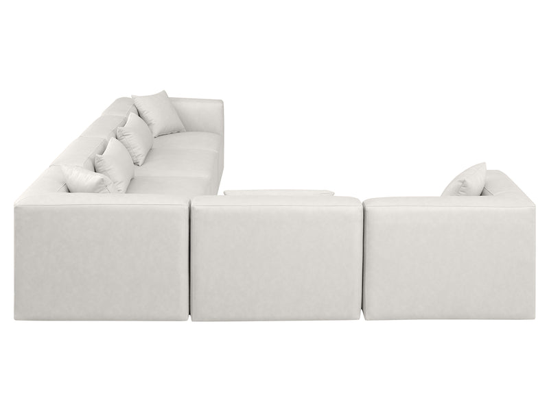 Cube Meri 144" / 108 Wide Vegan Leather Modular L Shape Sectional