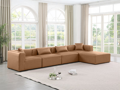 Cube Meri 144" Wide Vegan Leather Modular Sectional Chaise