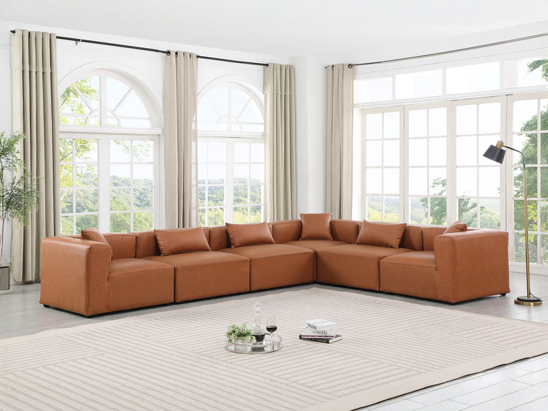 Cube Meri 144" / 108 Wide Vegan Leather Modular L Shape Sectional