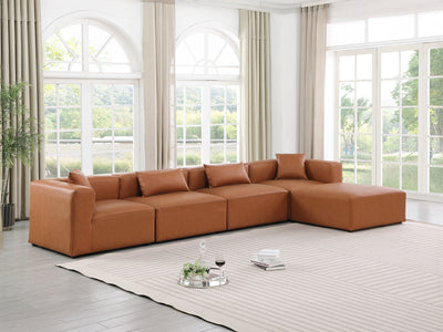 Cube Meri 144" Wide Vegan Leather Modular Sectional Chaise