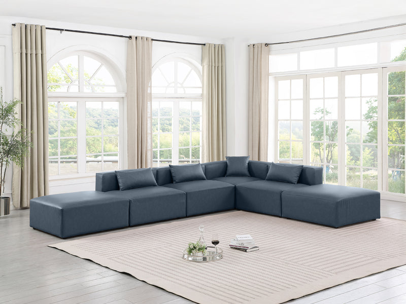 Cube Meri 144" / 108 Wide Vegan Leather Modular L Shape Sectional