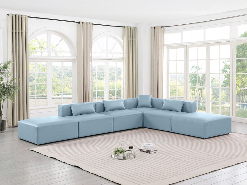 Cube Meri 144" / 108 Wide Vegan Leather Modular L Shape Sectional