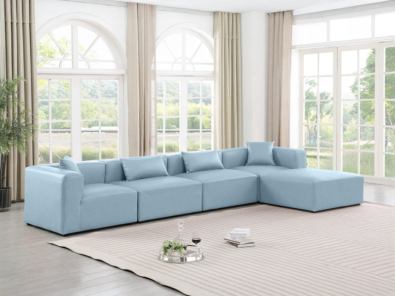 Cube Meri 144" Wide Vegan Leather Modular Sectional Chaise