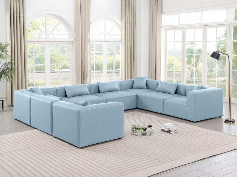 Cube Meri 144" Wide Vegan Leather Modular U Shape Sectional