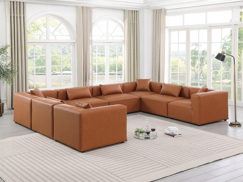 Cube Meri 144" Wide Vegan Leather Modular U Shape Sectional
