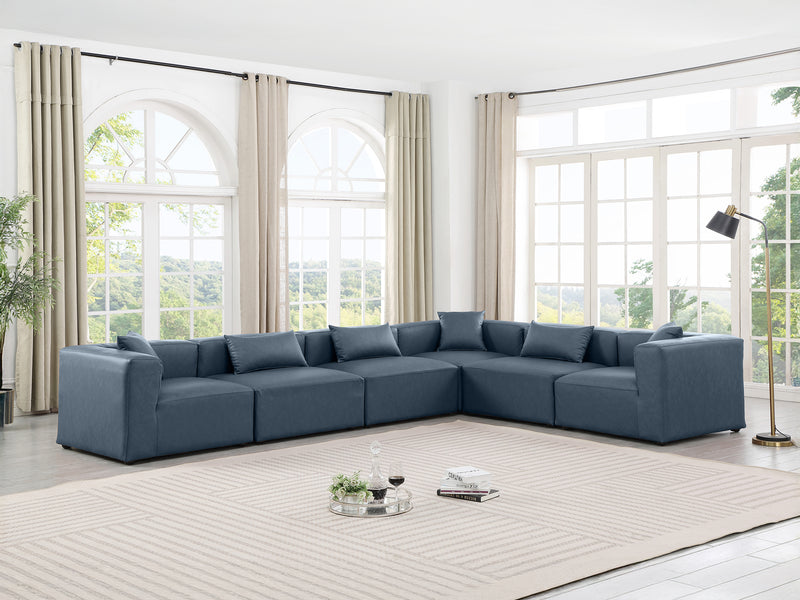 Cube Meri 144" / 108 Wide Vegan Leather Modular L Shape Sectional