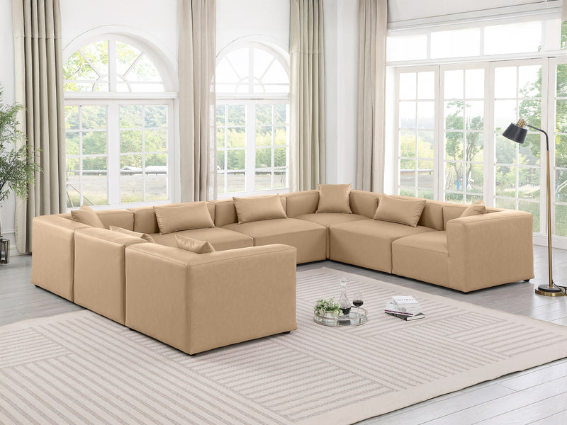 Cube Meri 144" Wide Vegan Leather Modular U Shape Sectional