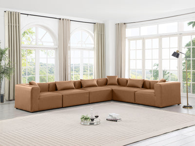 Cube Meri 144" / 108 Wide Vegan Leather Modular L Shape Sectional