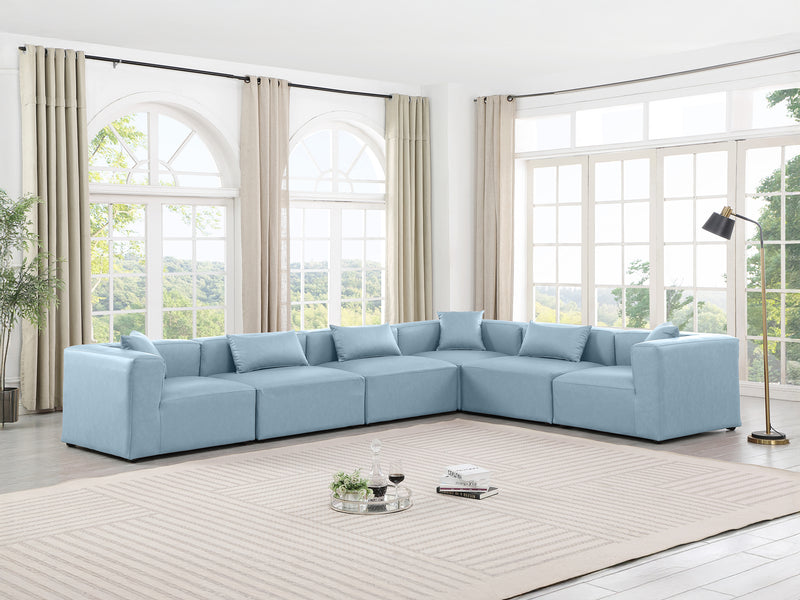 Cube Meri 144" / 108 Wide Vegan Leather Modular L Shape Sectional