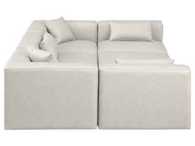 Cube Meri 108" Wide Vegan Leather Modular Rectangular Shape Sectional