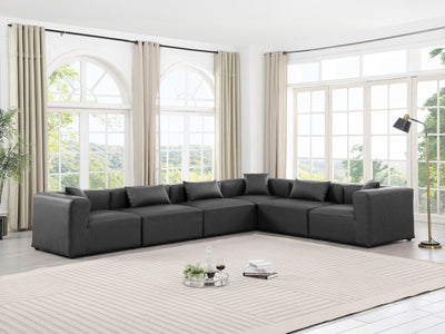 Cube Meri 144" / 108 Wide Vegan Leather Modular L Shape Sectional
