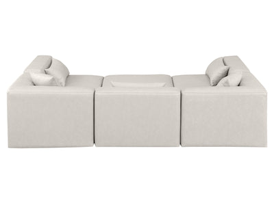 Cube Meri 108" Wide Vegan Leather Modular Rectangular Shape Sectional