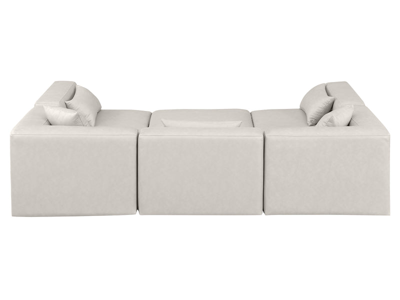 Cube Meri 108" Wide Vegan Leather Modular Rectangular Shape Sectional
