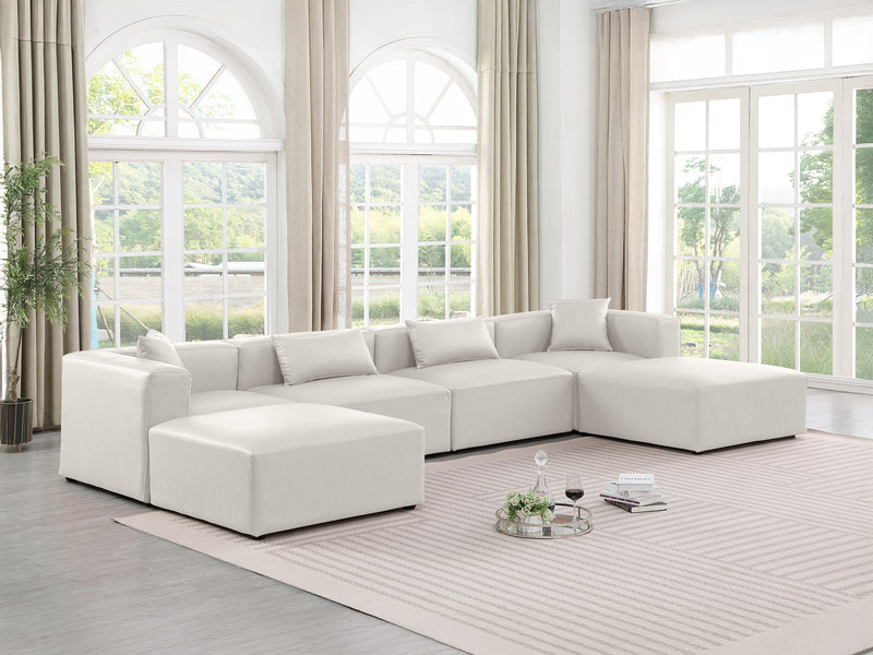 Cube Meri 144" Wide Vegan Leather Modular Sectional Chaise