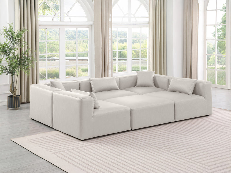 Cube Meri 108" Wide Vegan Leather Modular Rectangular Shape Sectional