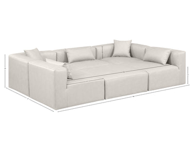 Cube Meri 108" Wide Vegan Leather Modular Rectangular Shape Sectional