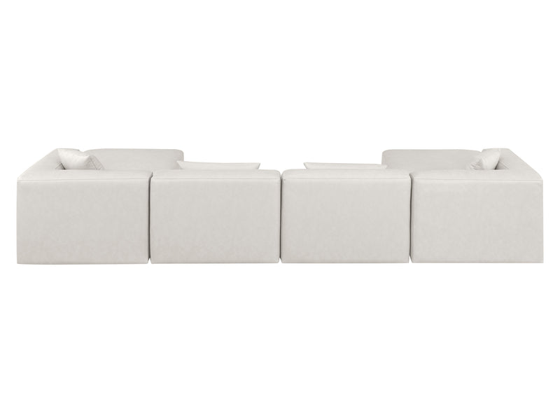 Cube Meri 144" Wide Vegan Leather Modular Sectional Chaise