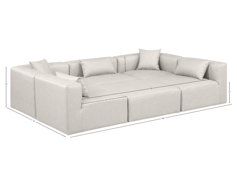 Cube Meri 108" Wide Vegan Leather Modular Rectangular Shape Sectional