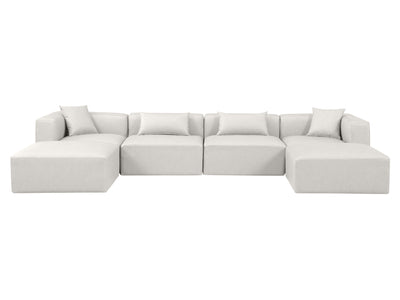 Cube Meri 144" Wide Vegan Leather Modular Sectional Chaise