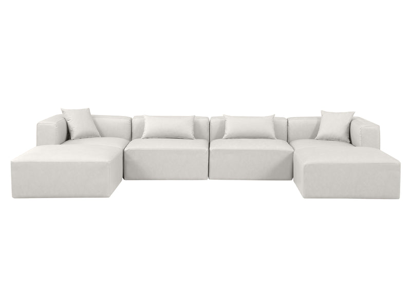 Cube Meri 144" Wide Vegan Leather Modular Sectional Chaise