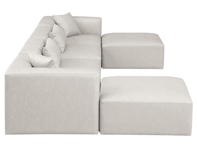 Cube Meri 144" Wide Vegan Leather Modular Sectional Chaise