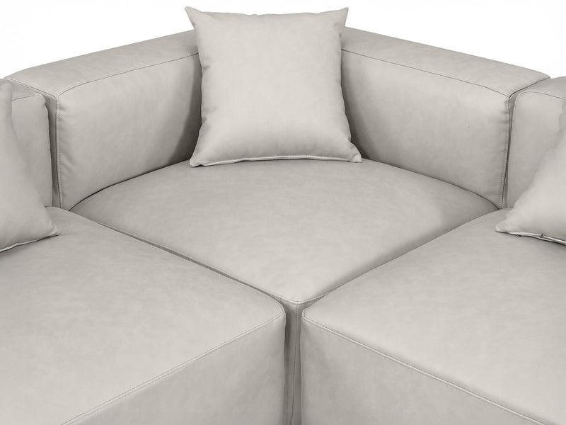 Cube Meri 144" Wide Vegan Leather Modular Sectional Chaise