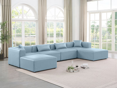 Cube Meri 144" Wide Vegan Leather Modular Sectional Chaise