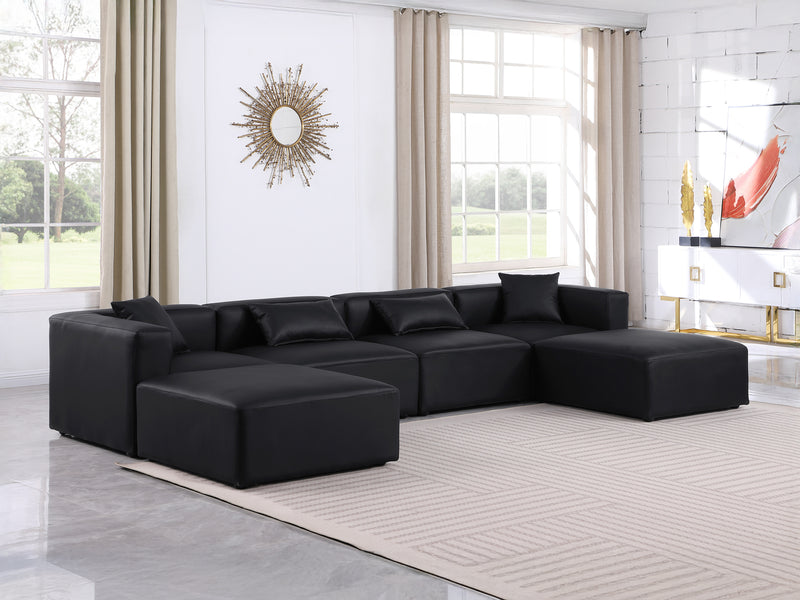 Cube Meri 144" Wide Vegan Leather Modular Sectional Chaise