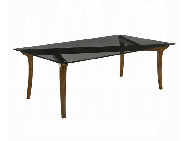 Danzel 87" Wide 6 Person Glass Top Dining Table