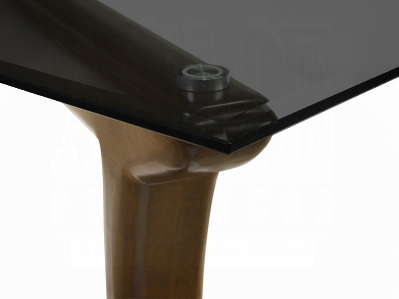 Danzel 87" Wide 6 Person Glass Top Dining Table