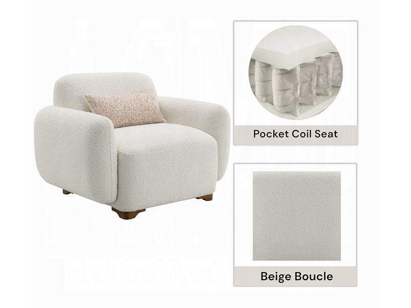 Darius 43" Wide Boucle Fabric Armchair