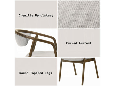 Delina 22" Wide Chenille Fabric Dining Chair