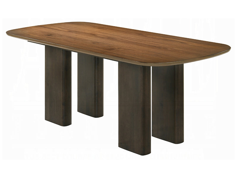 Delina 79" Wide Solid Rubber Wood Dining Table