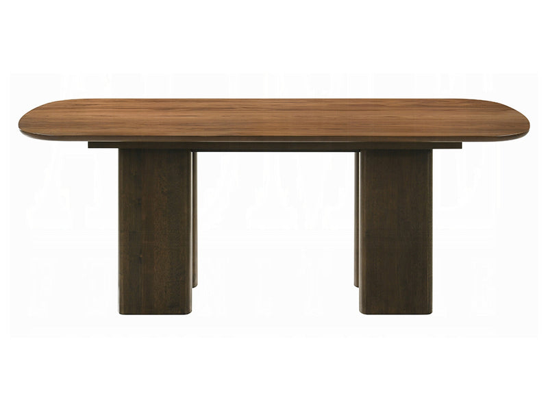 Delina 79" Wide Solid Rubber Wood Dining Table