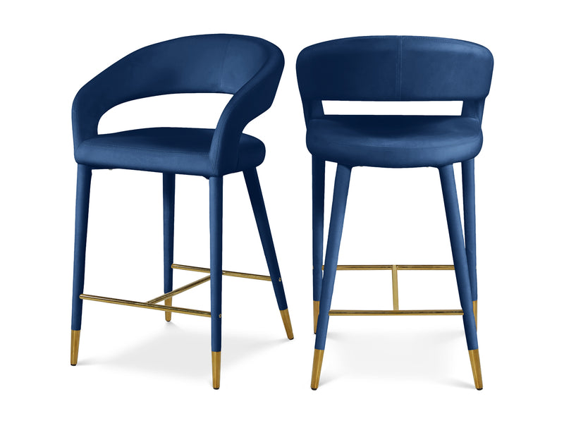 Destiny Velvet Bar Stool (Set of 2)