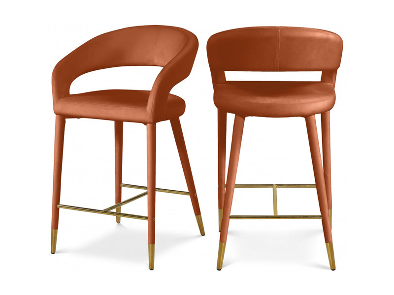 Destiny Velvet Bar Stool (Set of 2)