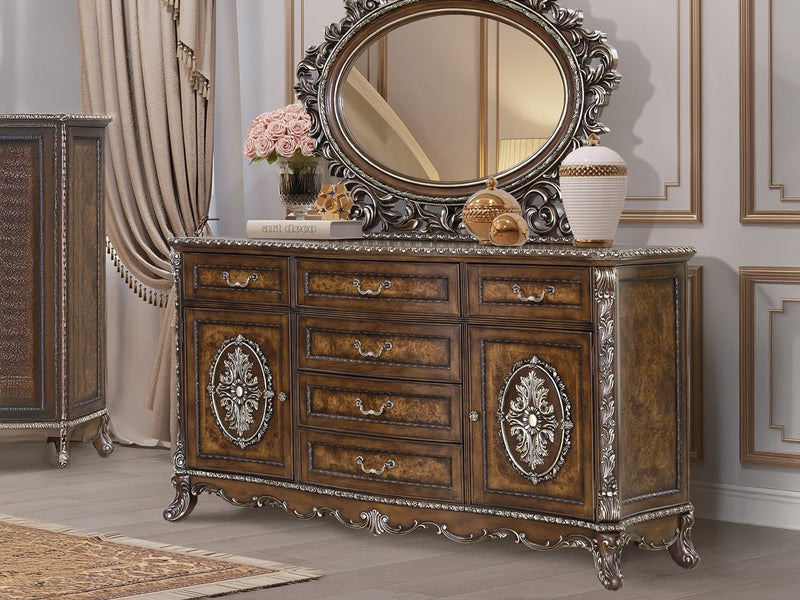 Devany 72" Wide 6 Drawer & 2 Door Dresser With Mirror