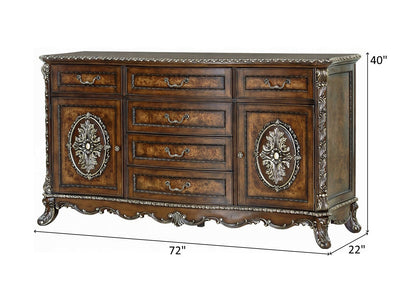 Devany 72" Wide 6 Drawer & 2 Door Dresser With Mirror