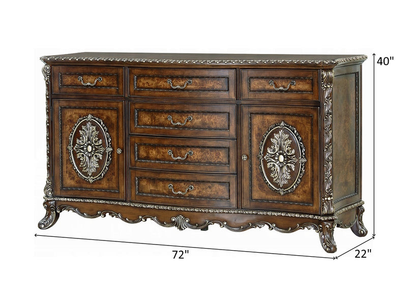 Devany 72" Wide 6 Drawer & 2 Door Dresser With Mirror