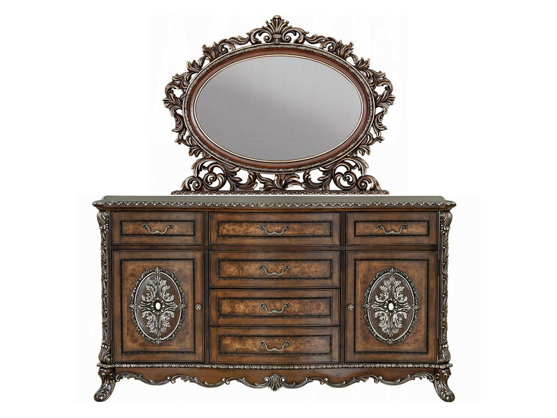 Devany 72" Wide 6 Drawer & 2 Door Dresser With Mirror