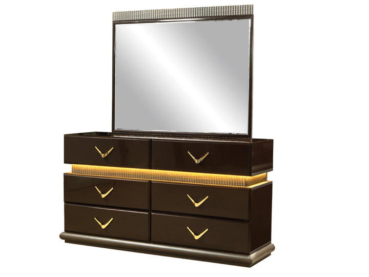 Dunhill Modern Style 6 Drawer Dresser Made with Wood In Brown