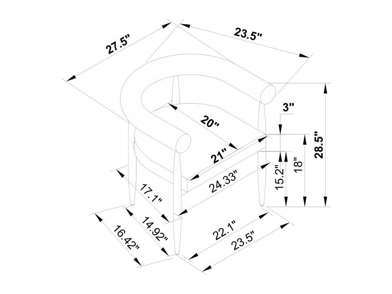 Camden DT - Dunmore DC 4 Person Dining Room Set