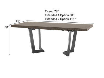 Elited 79" / 98" / 118" Wide Extendable Dining Table