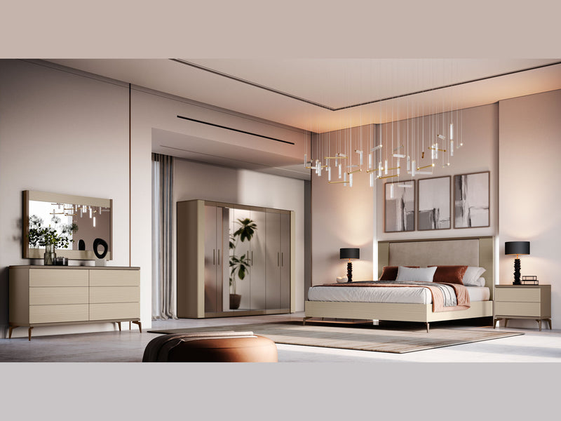 Linea 64" Wide 6 Drawer Dresser With Mirror