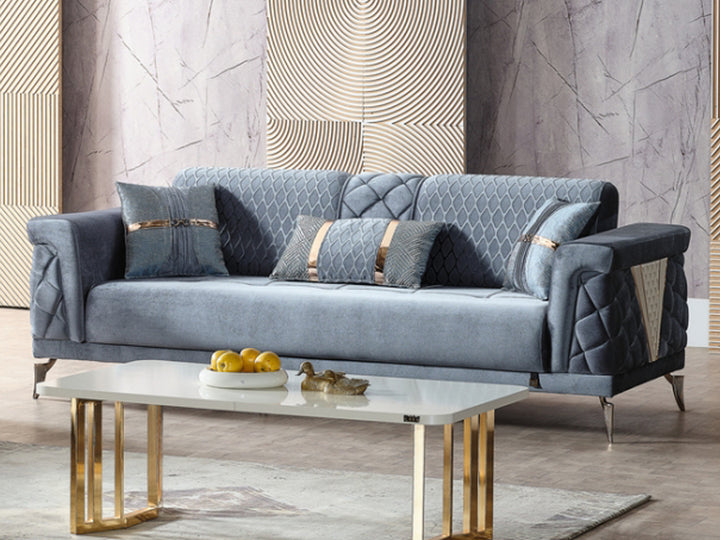 interior design blue gray sofa set