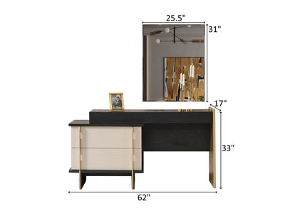 Elis 62" Wide 2 Drawer Dresser With Mirror
