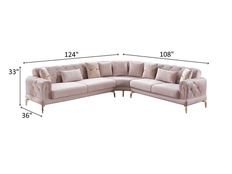 Elitra 124" / 108" Wide Convertible Sectional