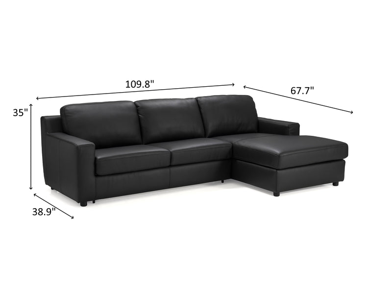 Elizabeth Premium 109.8" / 67.7" Wide Convertible Leather Sectional