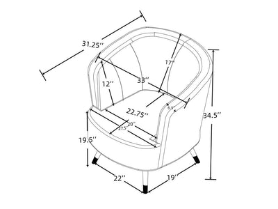 Ellorie 33" Wide Curved Armchair